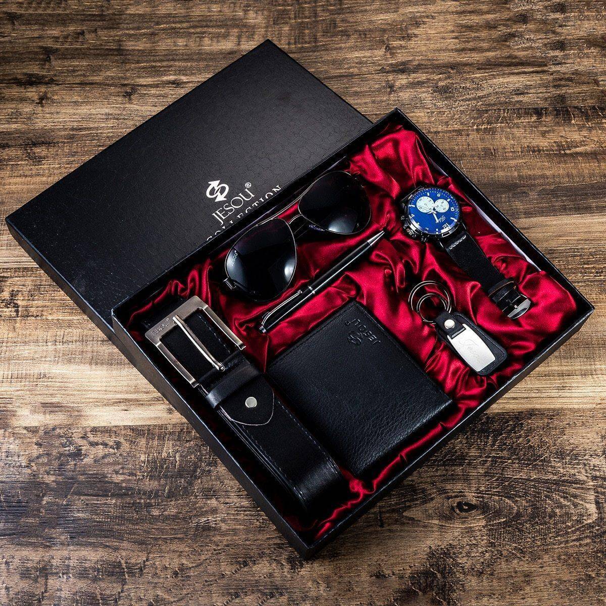 6pcs/Set Leather Elegant Men's Gift Set - MaviGadget