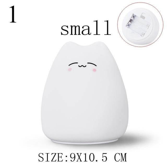 Colorful LED Silicone Touch Sensor Cat Night Lamp - MaviGadget