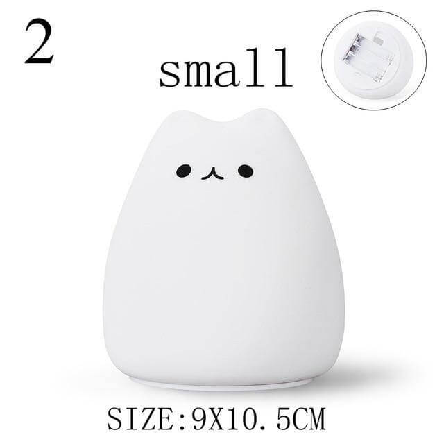 Colorful LED Silicone Touch Sensor Cat Night Lamp - MaviGadget