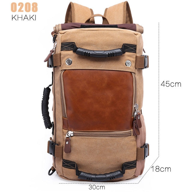 Men Canvas Multifunctional Travel Backpack - MaviGadget