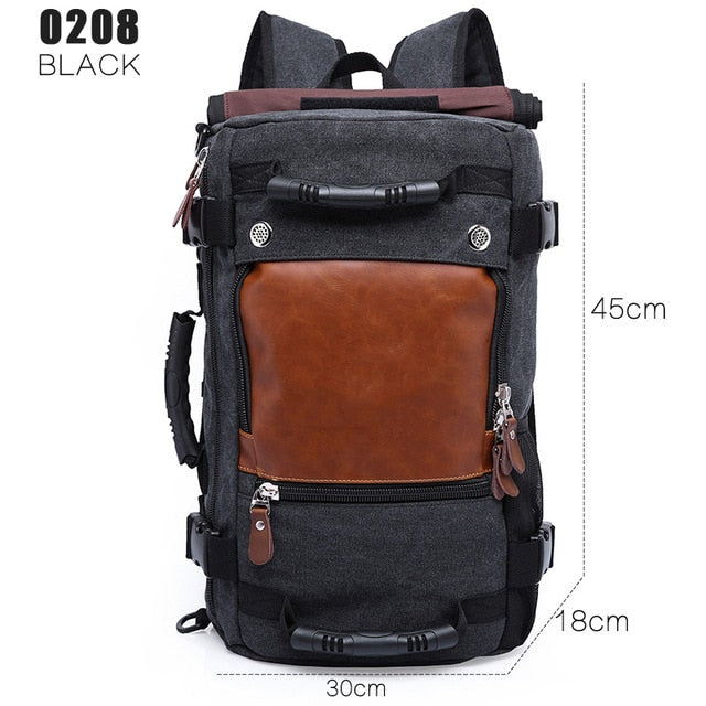 Men Canvas Multifunctional Travel Backpack - MaviGadget