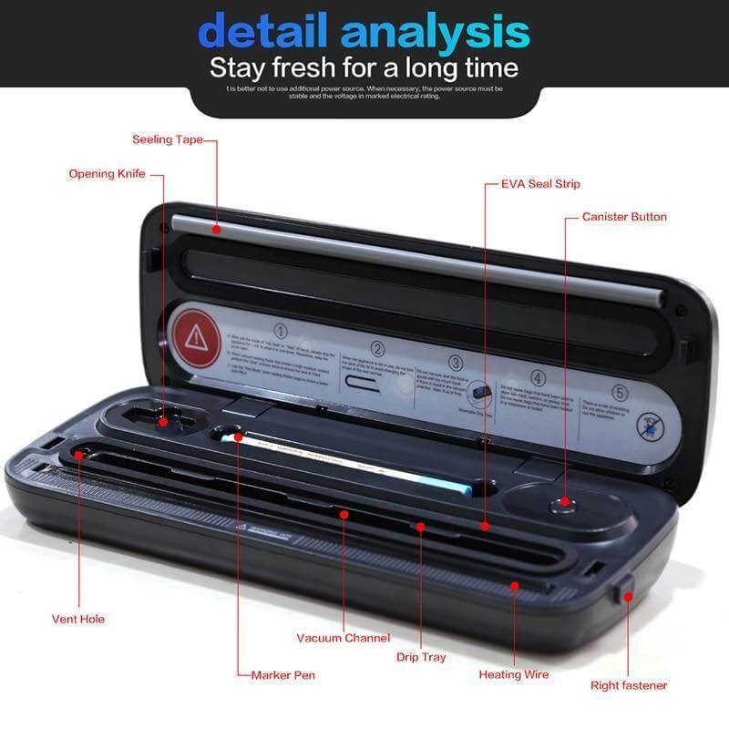 Food Vacuum Sealer Packing Machine With 10pcs Bags - MaviGadget