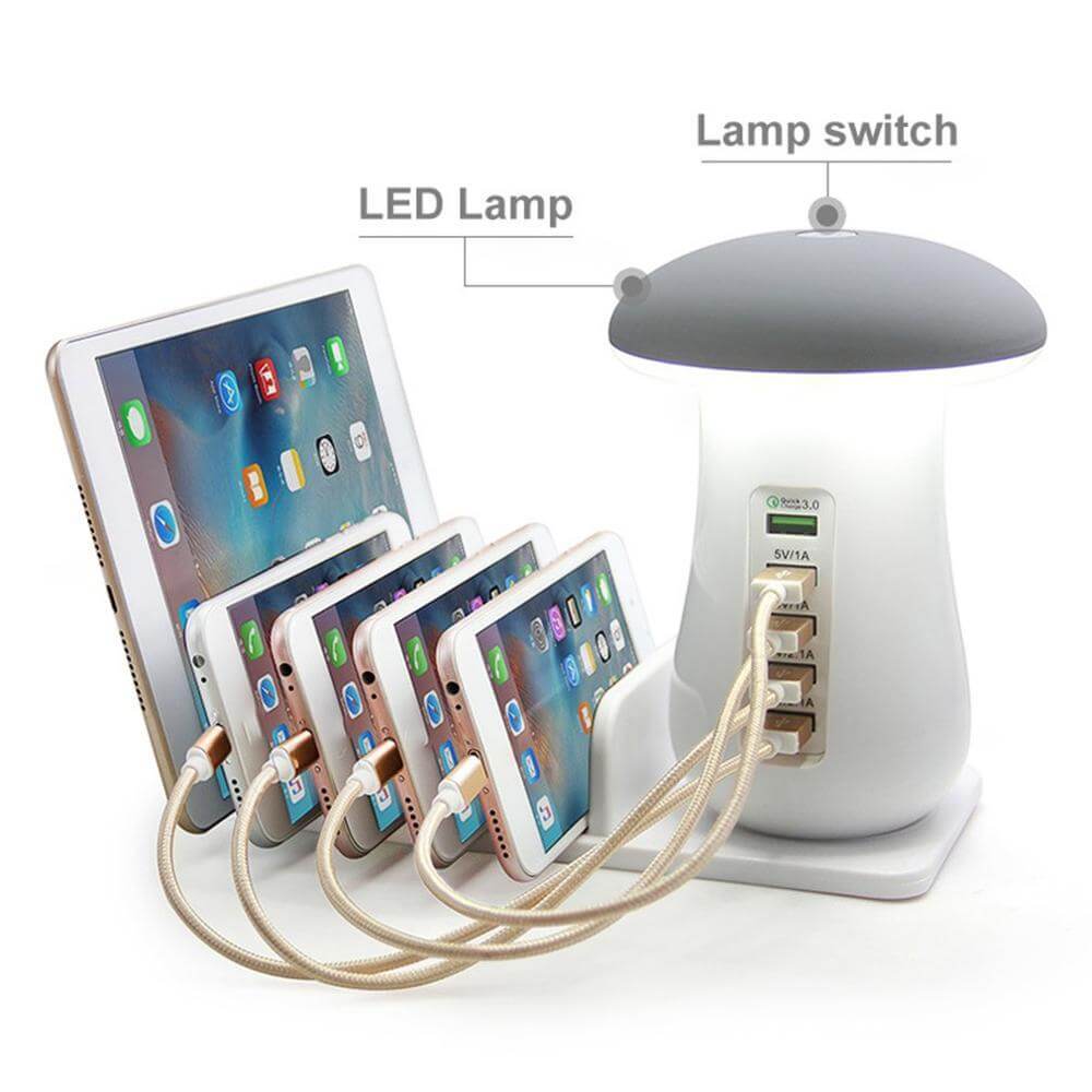 Mushroom Lamp with Charging Station - MaviGadget