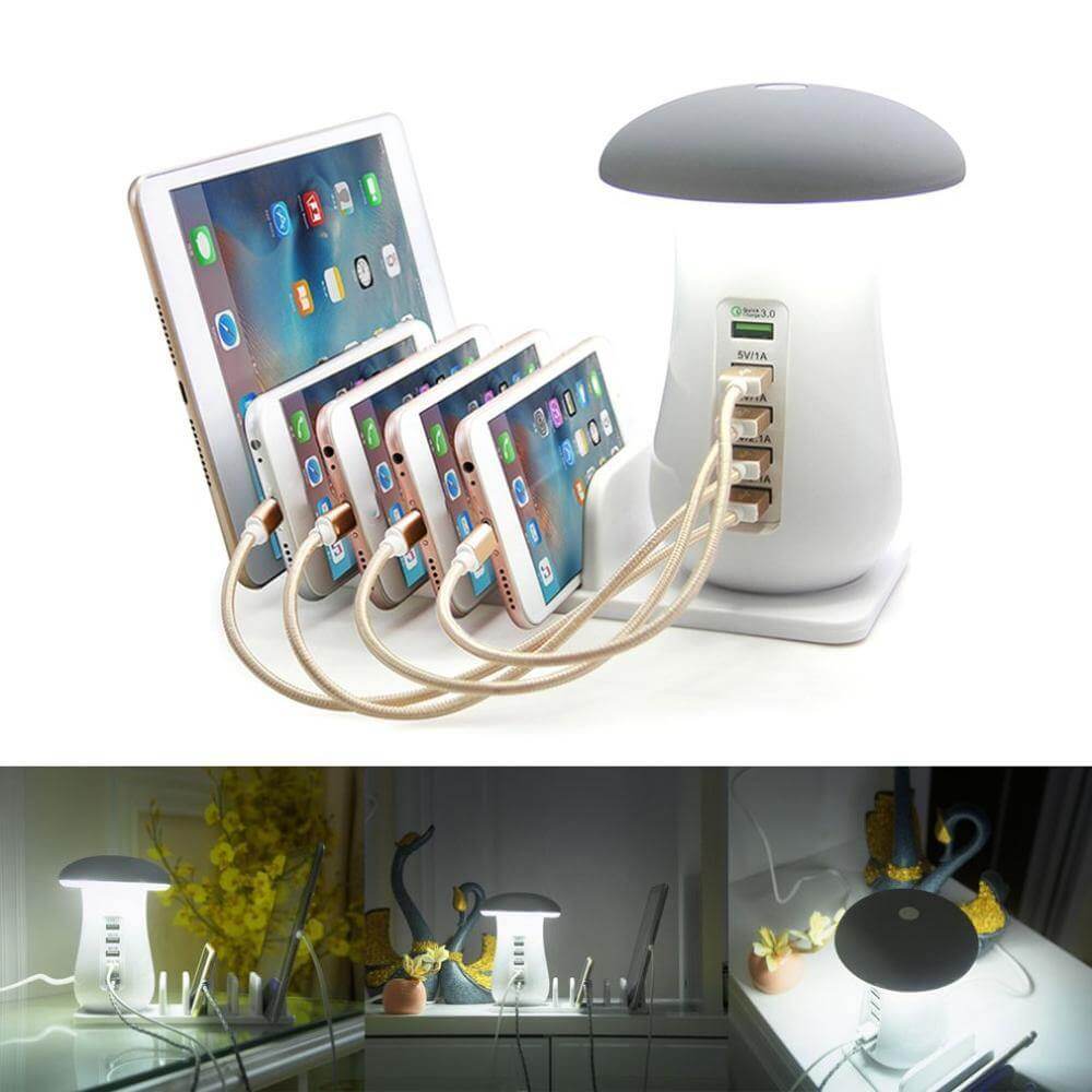 Mushroom Lamp with Charging Station - MaviGadget