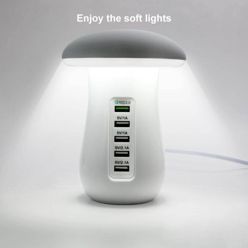 Mushroom Lamp with Charging Station - MaviGadget