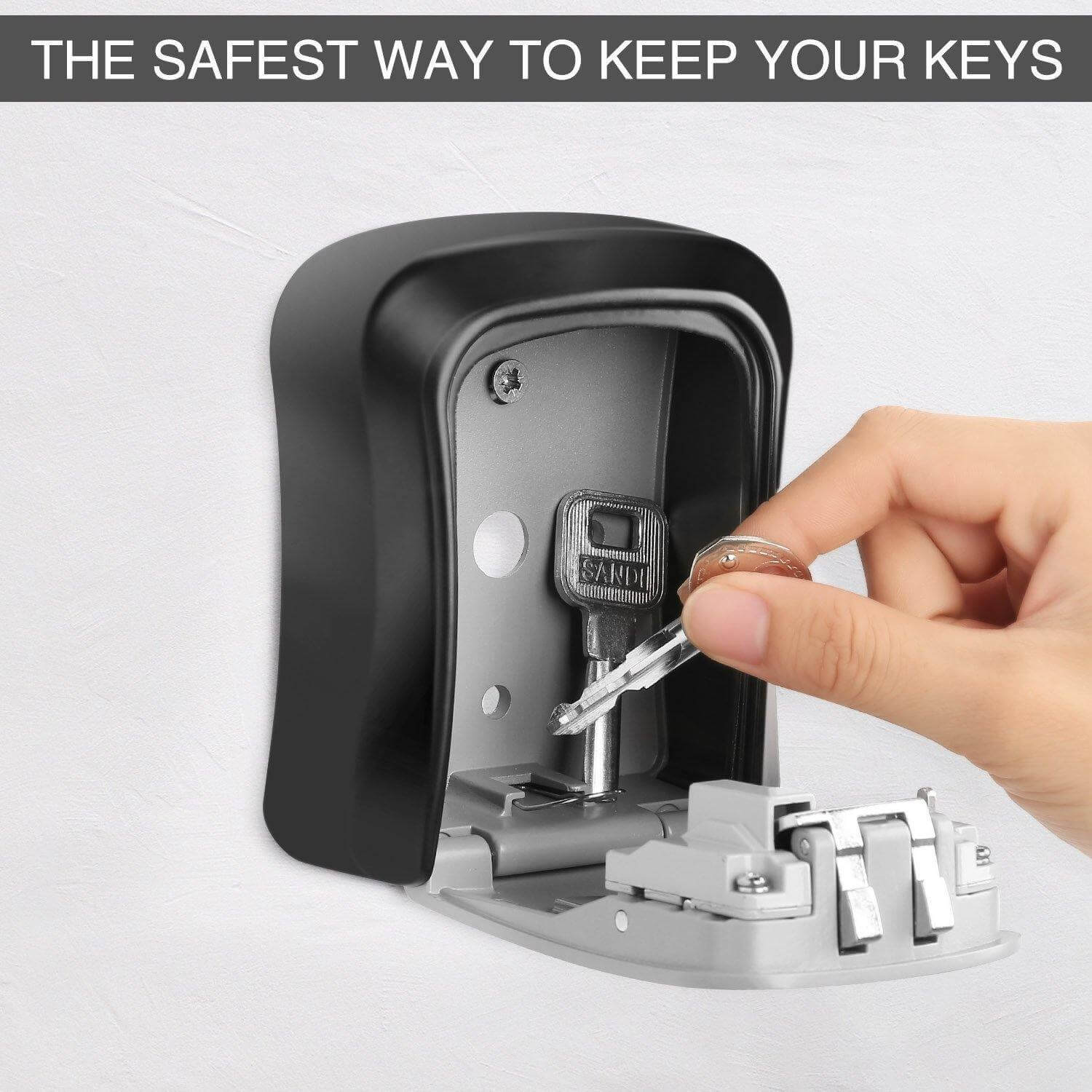 Weatherproof 4-Digit Combination Key Storage Lock Box - MaviGadget