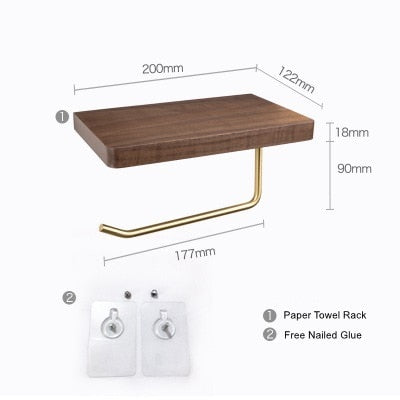Nordic Wooden Toilet Paper Holder Shelf