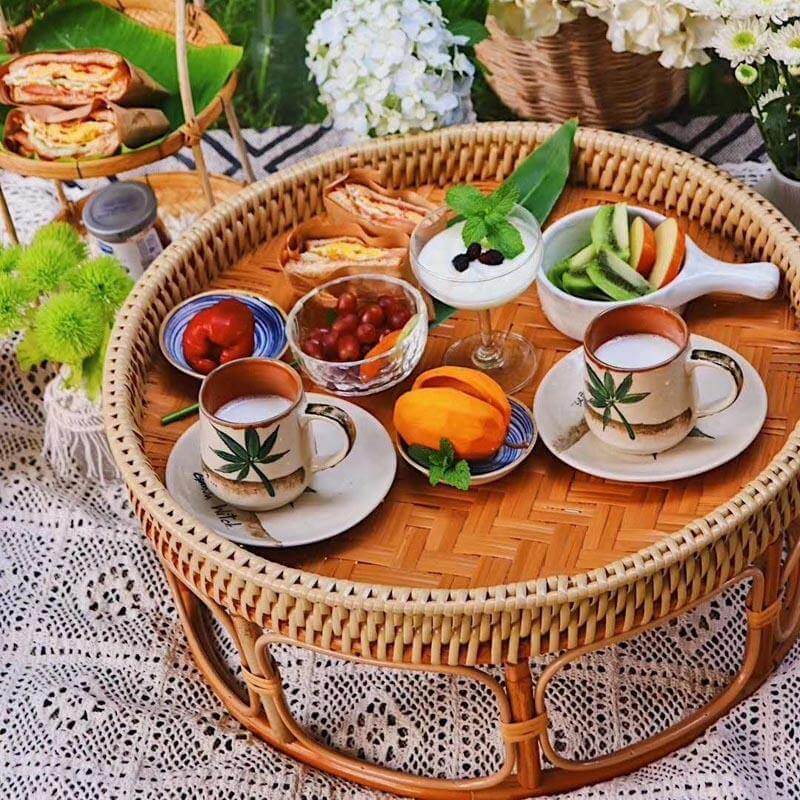 Rattan Picnic Tray Table - MaviGadget