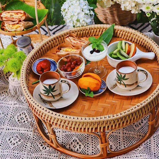 Rattan Picnic Tray Table - MaviGadget