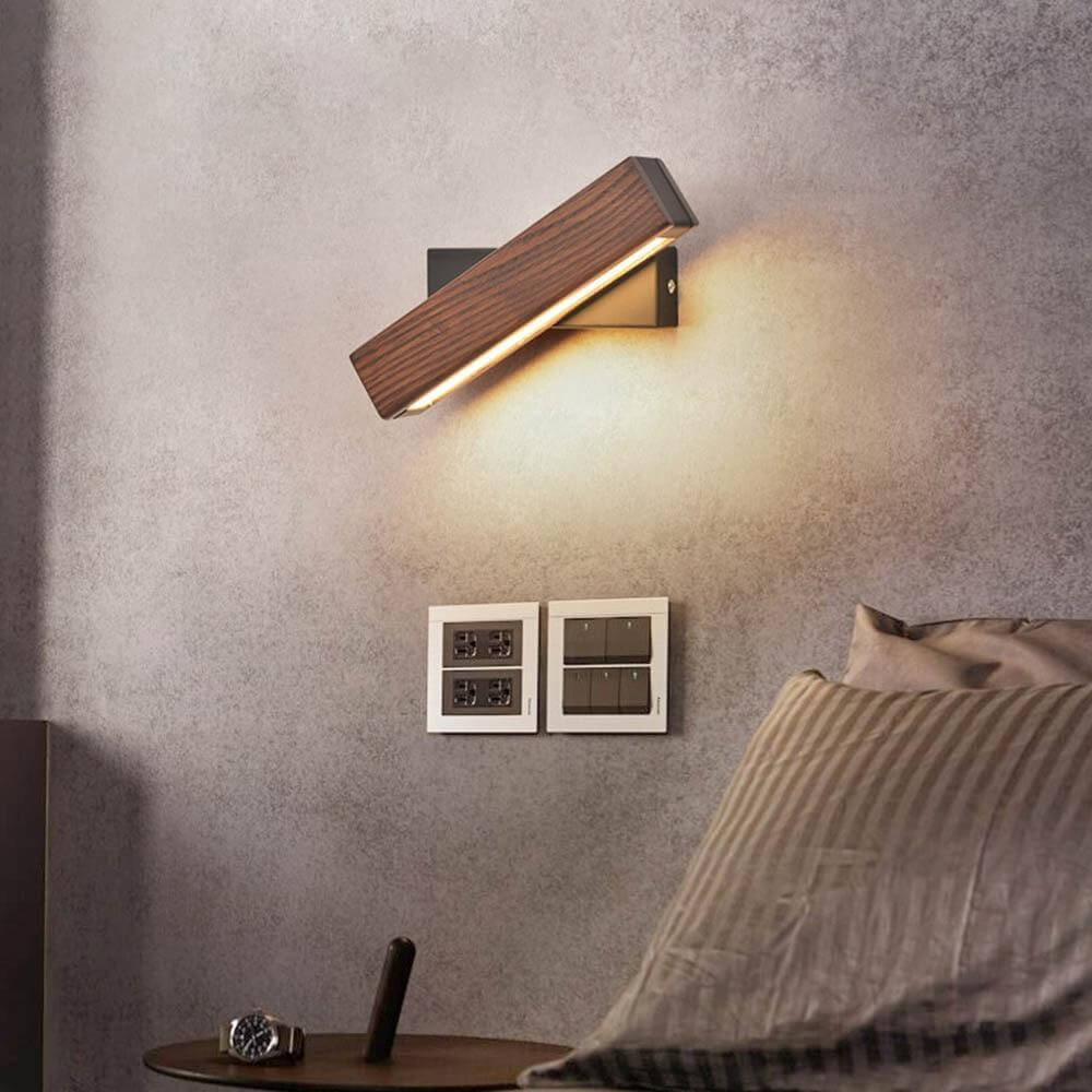 Modern Rotated Nordic Solid Wood Wall LED Lamp - MaviGadget