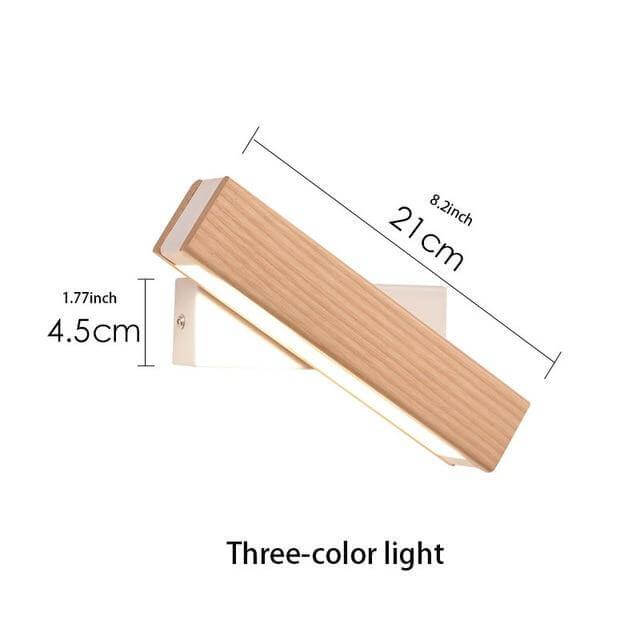 Modern Rotated Nordic Solid Wood Wall LED Lamp - MaviGadget