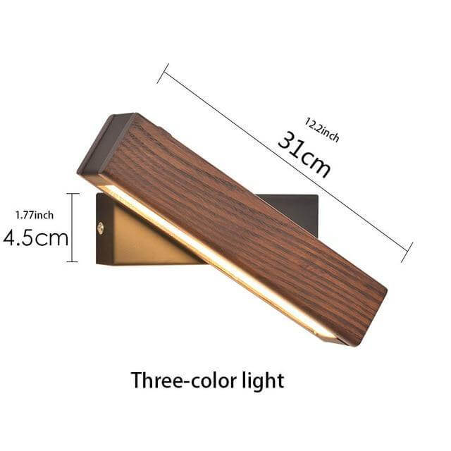 Modern Rotated Nordic Solid Wood Wall LED Lamp - MaviGadget