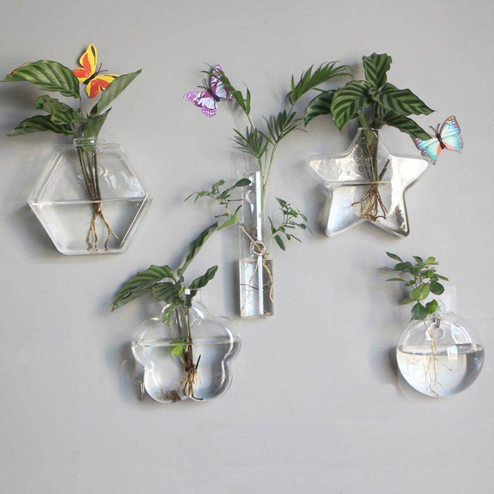 Wall Hanging Hydroponic Glass Vases - MaviGadget