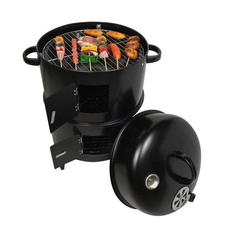 Smoker BBQ Round Stackable Grill with Lid - MaviGadget