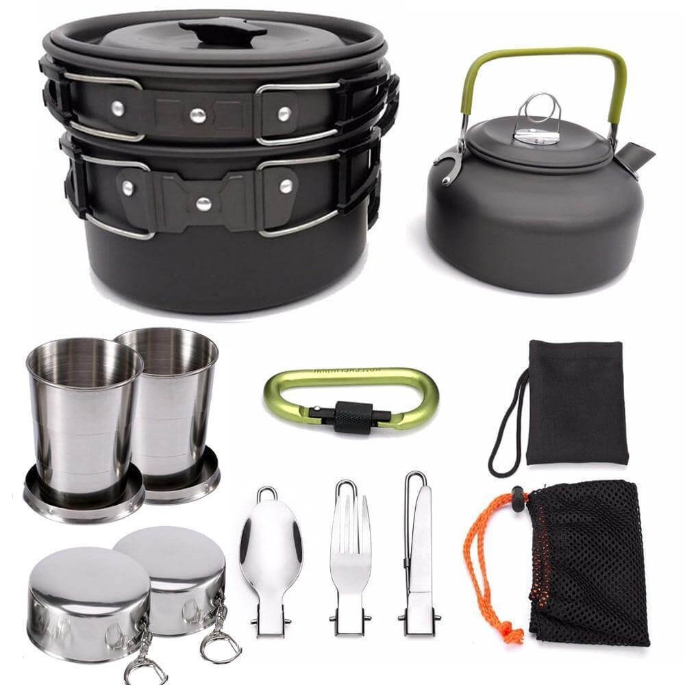 Non-stick Outdoor Camping Cookware Picnic Cooking Set - MaviGadget