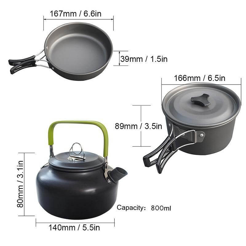 Non-stick Outdoor Camping Cookware Picnic Cooking Set - MaviGadget
