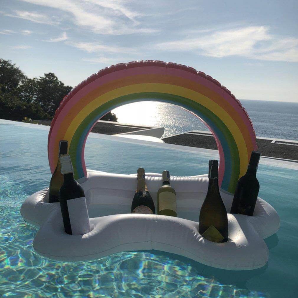 Rainbow Cloud Inflatable Cup Holder Party Bucket - MaviGadget