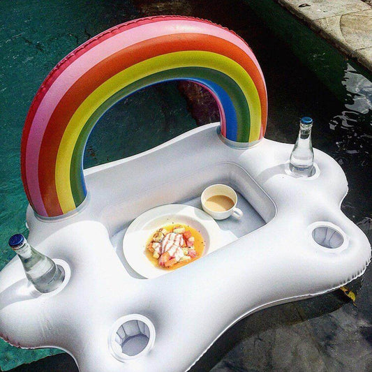 Rainbow Cloud Inflatable Cup Holder Party Bucket - MaviGadget