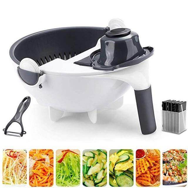 Multifunctional Rotate Vegetable Cutter With Drain Basket - MaviGadget