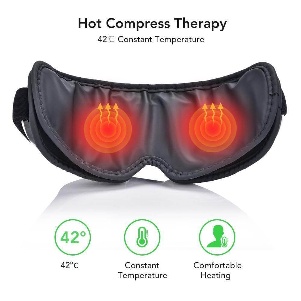 Smart Rechargeable Electric Hot Eye Massager for Eye Strain - MaviGadget