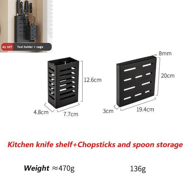 Mat Black No Drill Metal Kitchen Storage - MaviGadget