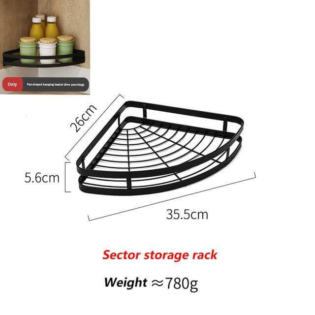 Mat Black No Drill Metal Kitchen Storage - MaviGadget