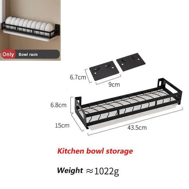 Mat Black No Drill Metal Kitchen Storage - MaviGadget