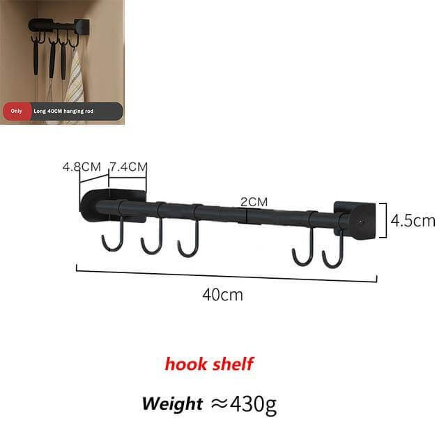Mat Black No Drill Metal Kitchen Storage - MaviGadget
