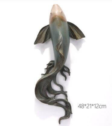 Modern Fengshui Resin 3D Wall Sticker Fish - MaviGadget