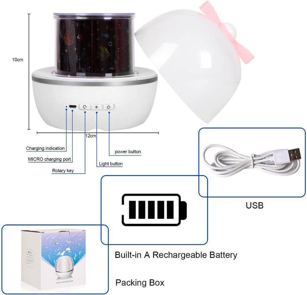 360 Degree Rotating Projection Night Lamp - MaviGadget