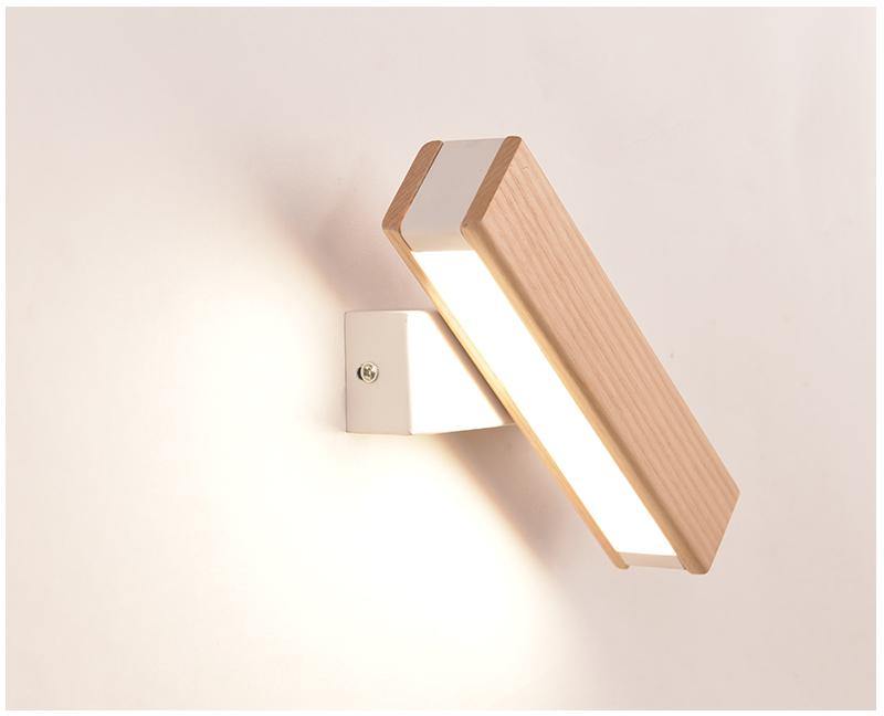Modern Rotated Nordic Solid Wood Wall LED Lamp - MaviGadget