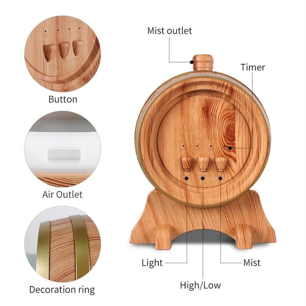 Smart Wine Barrel Aroma Diffuser  with Bluetooth Speaker - MaviGadget