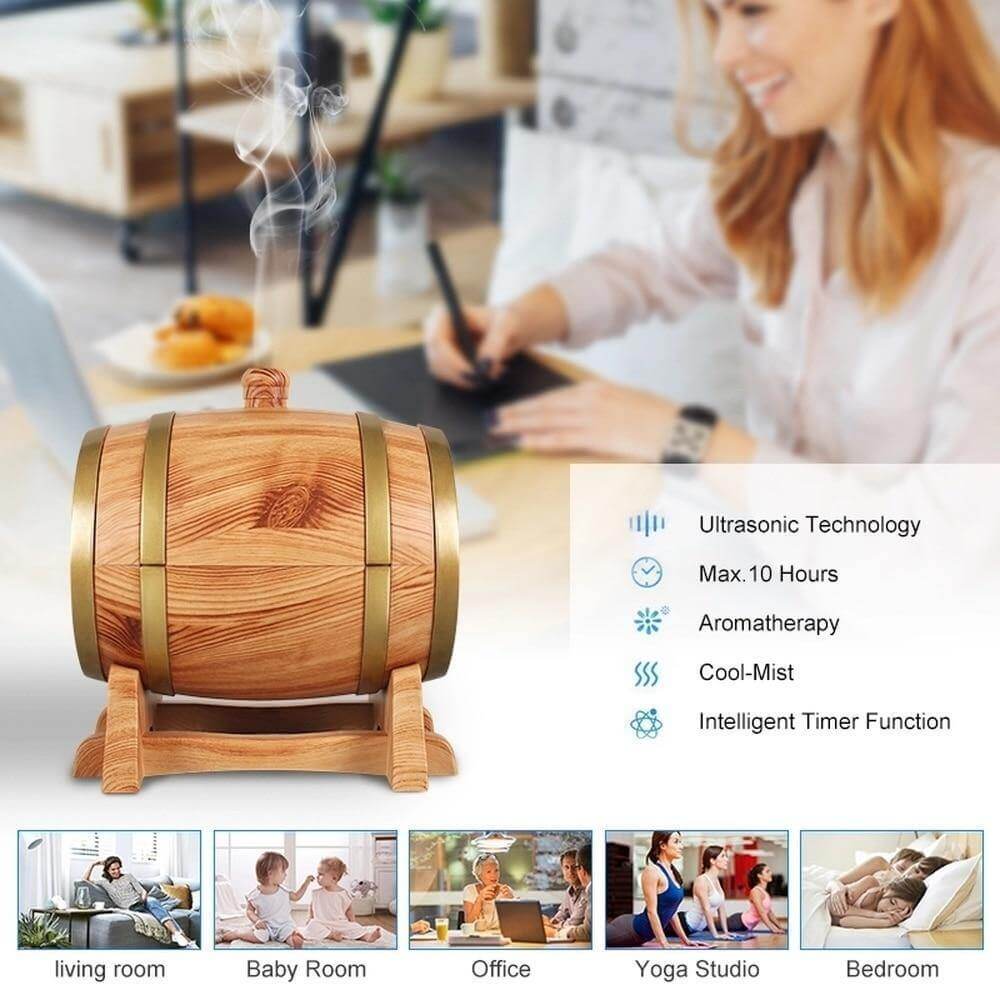 Smart Wine Barrel Aroma Diffuser  with Bluetooth Speaker - MaviGadget