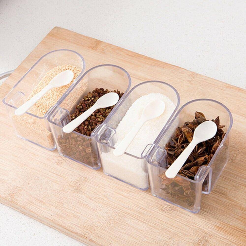 Layered Wall Mounted Rotating Seasoning Storage Organizer Boxes - MaviGadget