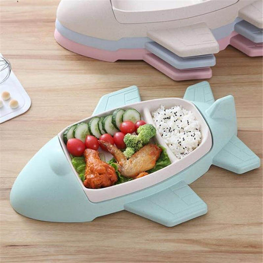 Children's Bamboo Aircraft Shape Tableware - MaviGadget