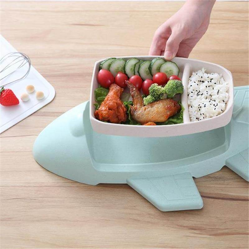Children's Bamboo Aircraft Shape Tableware - MaviGadget