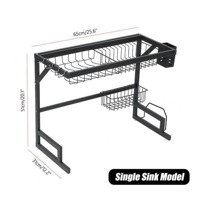 Stainless Steel Over-Sink Dish Rack Organizer - MaviGadget