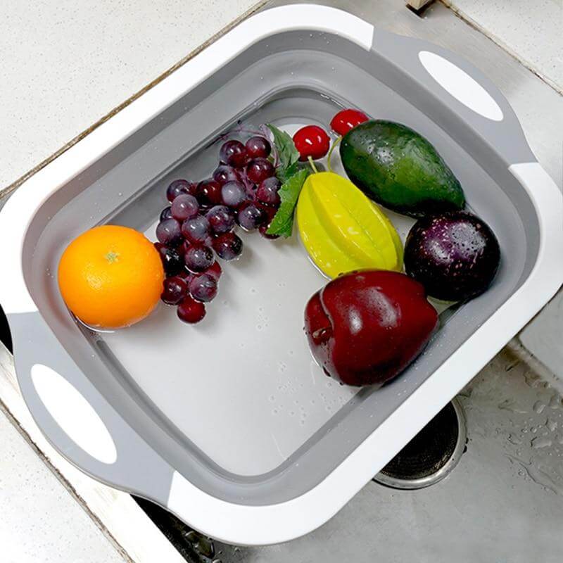 3 In 1  Multifunctional Foldable Dish Tub Cutting Board - MaviGadget