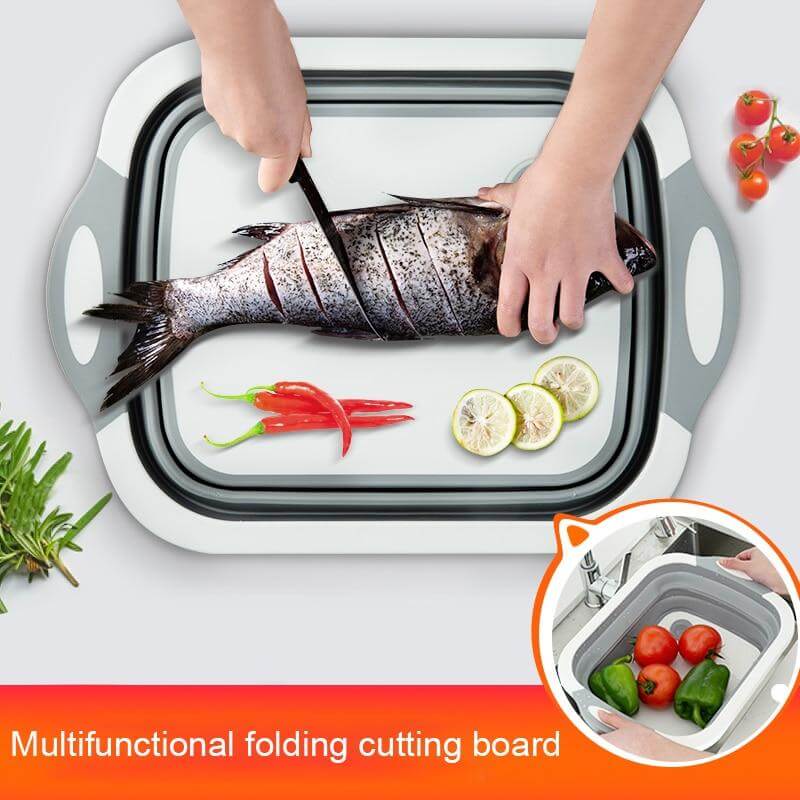 3 In 1  Multifunctional Foldable Dish Tub Cutting Board - MaviGadget