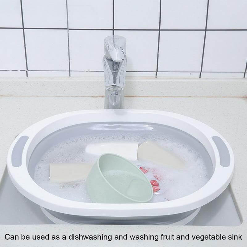 3 In 1  Multifunctional Foldable Dish Tub Cutting Board - MaviGadget