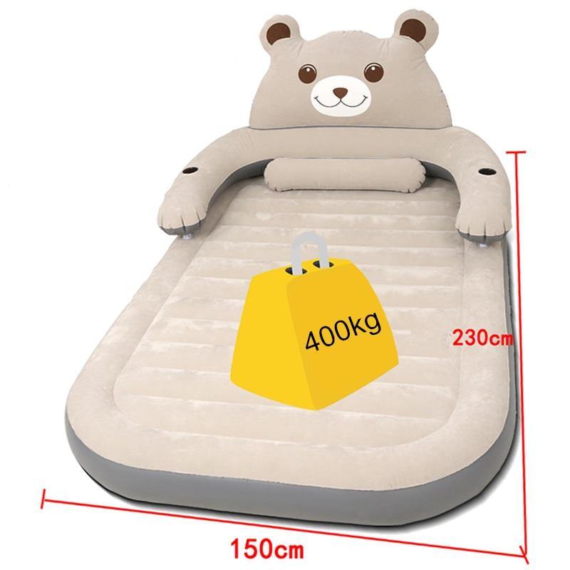Cartoon Bear Comfy Inflatable Bed with Backrest - MaviGadget