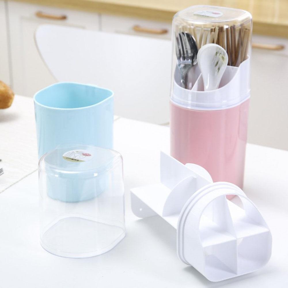 Wall Mounted Hanging Cutlery Drain Box with Lid - MaviGadget