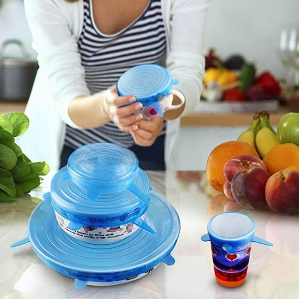 Reusable Durable Silicone Food Cover Lids - MaviGadget