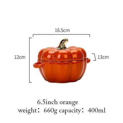 Pumpkin Shape Baking Bowl With Glazed Lid - MaviGadget