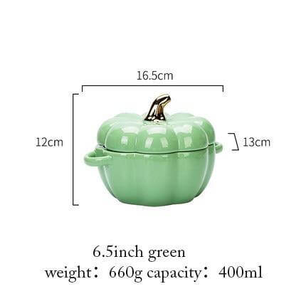 Pumpkin Shape Baking Bowl With Glazed Lid - MaviGadget