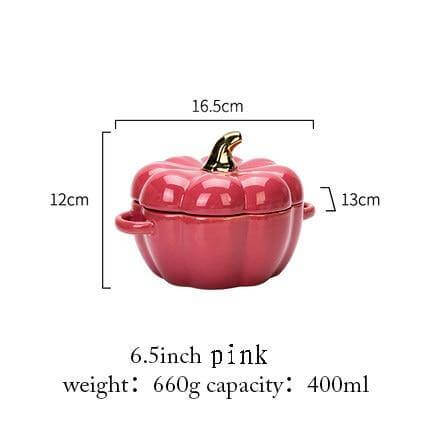Pumpkin Shape Baking Bowl With Glazed Lid - MaviGadget