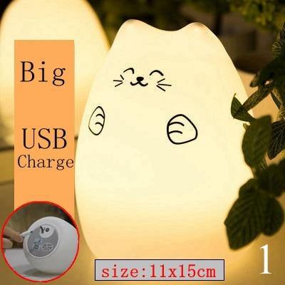 Colorful LED Silicone Touch Sensor Cat Night Lamp - MaviGadget
