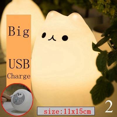 Colorful LED Silicone Touch Sensor Cat Night Lamp - MaviGadget