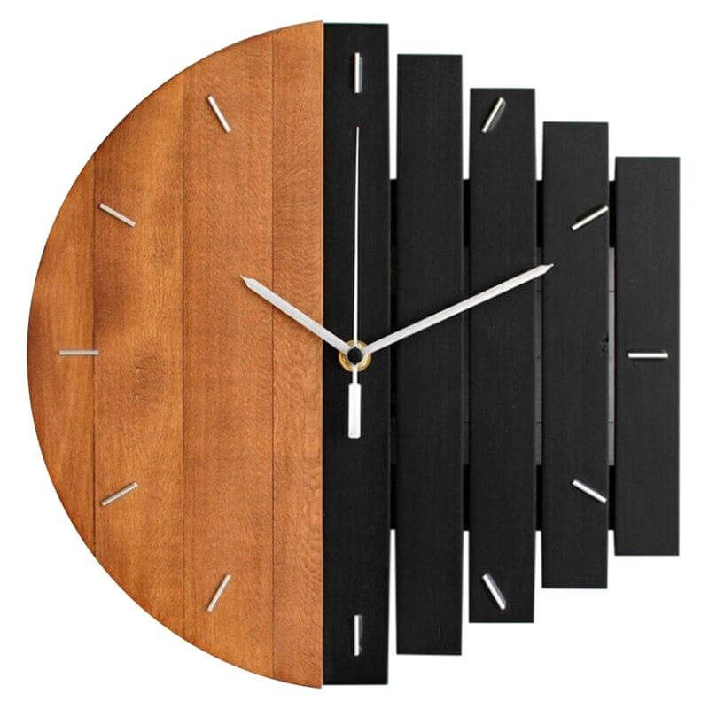 Retro Divided Wooden Wall Clock - MaviGadget