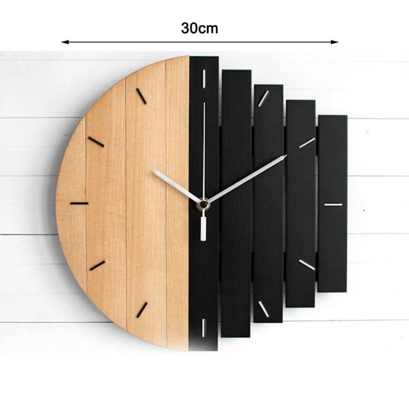 Retro Divided Wooden Wall Clock - MaviGadget